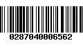 Código de Barras 0287040006562