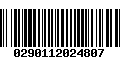 Código de Barras 0290112024807