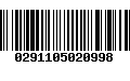 Código de Barras 0291105020998