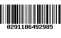 Código de Barras 0291106492985