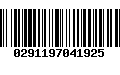 Código de Barras 0291197041925