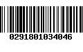 Código de Barras 0291801034046