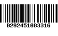 Código de Barras 0292451083316