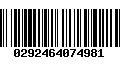 Código de Barras 0292464074981