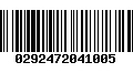 Código de Barras 0292472041005