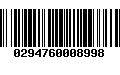 Código de Barras 0294760008998