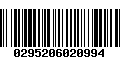 Código de Barras 0295206020994