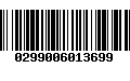 Código de Barras 0299006013699