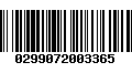 Código de Barras 0299072003365