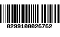 Código de Barras 0299100026762