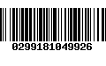 Código de Barras 0299181049926