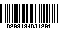 Código de Barras 0299194031291