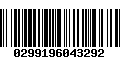 Código de Barras 0299196043292