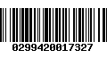 Código de Barras 0299420017327