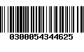 Código de Barras 0300054344625