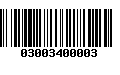 Código de Barras 03003400003