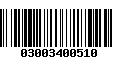 Código de Barras 03003400510