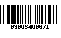 Código de Barras 03003400671