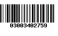 Código de Barras 03003402759