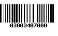 Código de Barras 03003407000