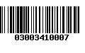 Código de Barras 03003410007