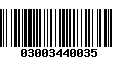 Código de Barras 03003440035