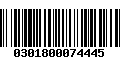 Código de Barras 0301800074445