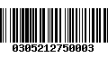 Código de Barras 0305212750003