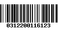 Código de Barras 0312200116123