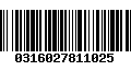 Código de Barras 0316027811025