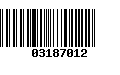 Código de Barras 03187012