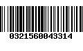 Código de Barras 0321560043314