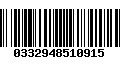 Código de Barras 0332948510915