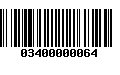 Código de Barras 03400000064