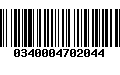 Código de Barras 0340004702044