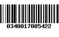 Código de Barras 0340017005422