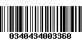 Código de Barras 0340434003360