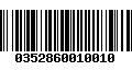 Código de Barras 0352860010010