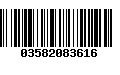 Código de Barras 03582083616