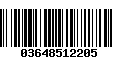 Código de Barras 03648512205