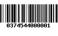 Código de Barras 0374544000001