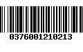 Código de Barras 0376001210213