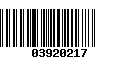 Código de Barras 03920217