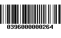 Código de Barras 0396000000264