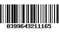 Código de Barras 0399643211165