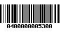 Código de Barras 0400000005300