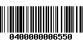 Código de Barras 0400000006550