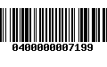 Código de Barras 0400000007199