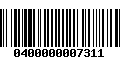 Código de Barras 0400000007311