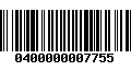 Código de Barras 0400000007755